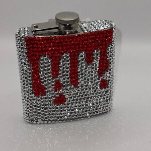 Glamorous Rhinestone Flask with blood Red Accent